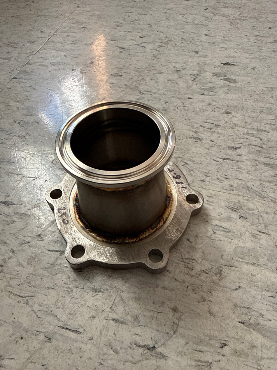 Stainless Agrinautics 3″ Flow Control Weld Adapter Assembly – 2½″ × 2″ Reduced Sanitary Outlet