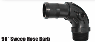 Terremax 90° Sweep Hose Barb x Male NPT – Ag Sprayer Fittings