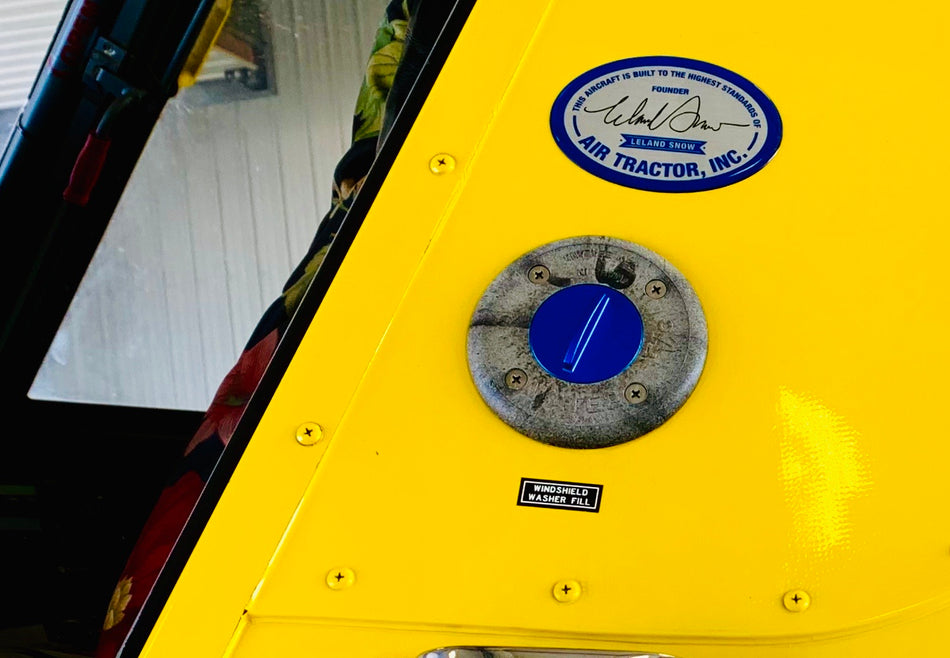 BLUE ANODIZED WINDSHIELD WASHER FILL COVER